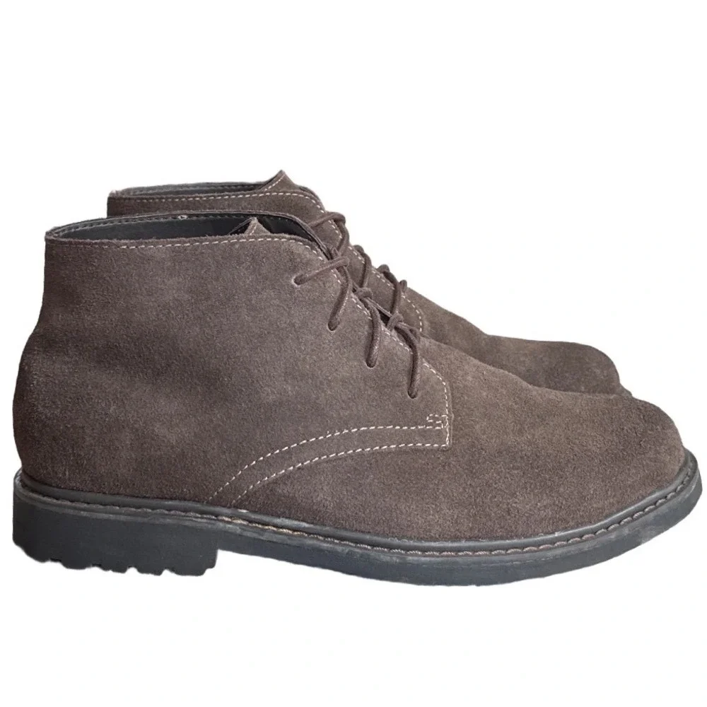 Magellan Outdoors Mens Brown Suede Leather Chukka Boots Size 11 Preppy Neutral